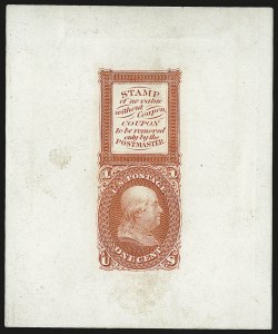 Sale 962, Lot 2035, Essays, Proofs and Specimens (Bowlsby Patent Coupon Essays)