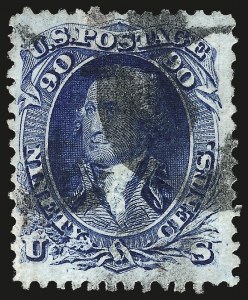 Sale 962, Lot 2363, 1867-68 Grilled Issues (Scott 79-101), 90c Blue, F. Grill (101) Sale 962, Lot 2363, 1867-68 Grilled Issues (Scott 79-101)