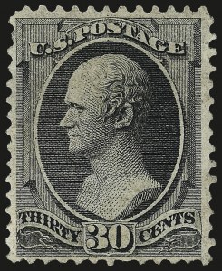 Sale 962, Lot 2435, 1870-88 Bank Note Issues (Scott 134-218), 30c Black, Grill (143) Sale 962, Lot 2435, 1870-88 Bank Note Issues (Scott 134-218)