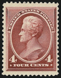 Sale 962, Lot 2471, 1870-88 Bank Note Issues (Scott 134-218), 4c Carmine (215) Sale 962, Lot 2471, 1870-88 Bank Note Issues (Scott 134-218)