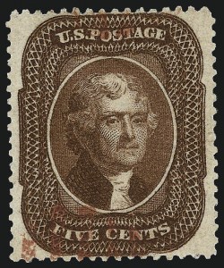 Sale Number 967, Lot Number 4133, 1857-60 Issue (Scott 18-39) Sale Number 967, Lot Number 4133, 1857-60 Issue (Scott 18-39)