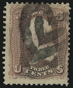 Sale 967, Lot 4164, 1861-66 Issue (Scott 56-78), 3c Rose (65) Sale 967, Lot 4164, 1861-66 Issue (Scott 56-78)