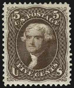 Sale 967, Lot 4216, 1875 Re-Issue of 1861-66 Issue (Scott 102-111)