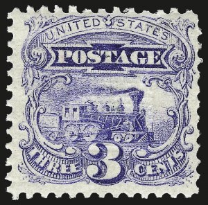 Sale 967, Lot 4226, 1869 Pictorial Issue (Scott 112-122), 3c Ultramarine (114). Mint N.H Sale 967, Lot 4226, 1869 Pictorial Issue (Scott 112-122)