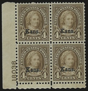 Sale 967, Lot 4993, Kans.-Nebr. Overprints (Scott 659-678)