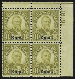 Sale 967, Lot 4997, Kans.-Nebr. Overprints (Scott 659-678)