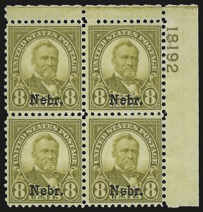 Sale 967, Lot 5010, Kans.-Nebr. Overprints (Scott 659-678)