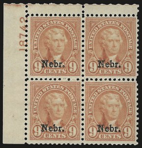 Sale 967, Lot 5012, Kans.-Nebr. Overprints (Scott 659-678)
