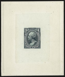 Sale 967, Lot 5268, Revenues (Proprietary and Stock Transfer), 1c Green, Large Die Proof on India (RB11P1) Sale 967, Lot 5268, Revenues (Proprietary and Stock Transfer)
