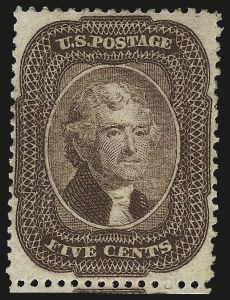 Sale 968, Lot 38, 1857-60 Issue (Scott 18-39)
