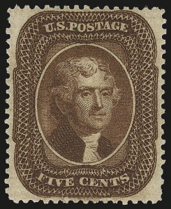 Sale 968, Lot 40, 1857-60 Issue (Scott 18-39)