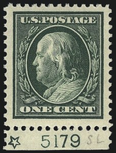 Sale 968B, Lot 425, 1908-10 Washington-Franklin Issues (Scott 331-356)