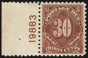 Sale 968B, Lot 843, Postage Due (Scott J52-J76)