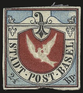 Sale 973, Lot 349, The Jonathan Rose Collection of First Issues of the World (Switzerland)