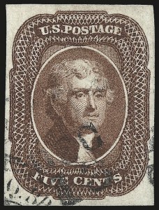 Sale 975, Lot 1138, 1851-56 Issue (Scott 5-17)