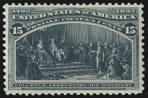 Sale 975, Lot 1519, 1893 Columbian Issue (10c thru $1.00, Scott 237-241)