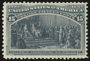 Sale 975, Lot 1520, 1893 Columbian Issue (10c thru $1.00, Scott 237-241)