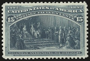 Sale 975, Lot 1521, 1893 Columbian Issue (10c thru $1.00, Scott 237-241)