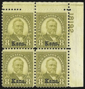 Sale 975, Lot 2046, Kans.-Nebr. Overprints (Scott 659-678)