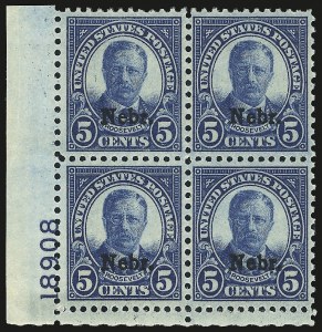 Sale 975, Lot 2061, Kans.-Nebr. Overprints (Scott 659-678)
