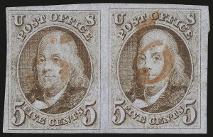 Sale 976, Lot 1057, 1847 Issue (Scott 1-2)