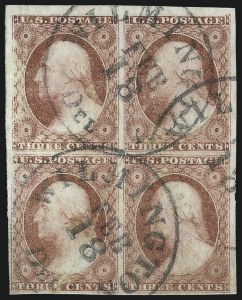 Sale 976, Lot 1147, 1c-3c 1851-56 Issue (Scott 5-11)