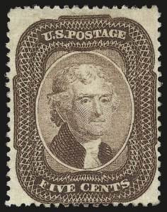 Sale 976, Lot 1227, 5c 1857-60 Issue (Scott 27-30A)