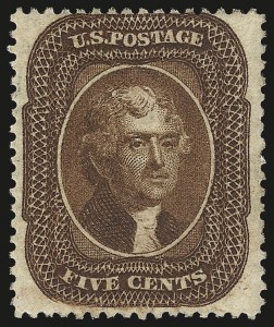 Sale 976, Lot 1230, 5c 1857-60 Issue (Scott 27-30A)