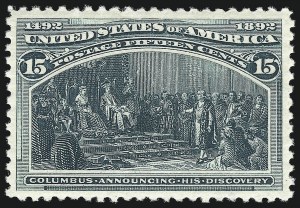 Sale 976, Lot 1685, 1893 Columbian Issue (10c thru $1.00, Scott 237-241)