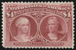 Sale 976, Lot 1714, 1893 Columbian Issue ($2.00 thru $5.00, Scott 242-245)