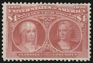 Sale 976, Lot 1715, 1893 Columbian Issue ($2.00 thru $5.00, Scott 242-245)