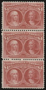 Sale 976, Lot 1716, 1893 Columbian Issue ($2.00 thru $5.00, Scott 242-245)