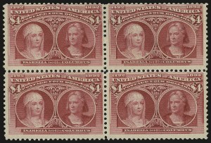 Sale 976, Lot 1718, 1893 Columbian Issue ($2.00 thru $5.00, Scott 242-245)