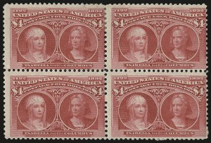 Sale 976, Lot 1719, 1893 Columbian Issue ($2.00 thru $5.00, Scott 242-245)