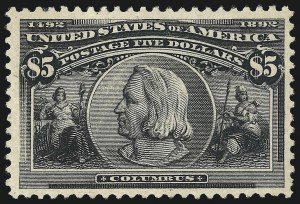 Sale 976, Lot 1722, 1893 Columbian Issue ($2.00 thru $5.00, Scott 242-245)
