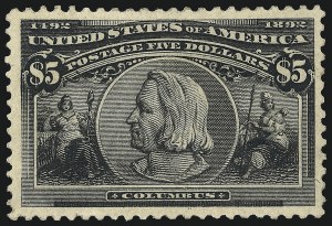 Sale 976, Lot 1723, 1893 Columbian Issue ($2.00 thru $5.00, Scott 242-245)