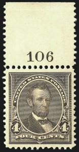 Sale 976, Lot 1765, 1895 Watermarked Bureau Issue (Scott 264-278), 4c Dark Brown (269) Sale 976, Lot 1765, 1895 Watermarked Bureau Issue (Scott 264-278)