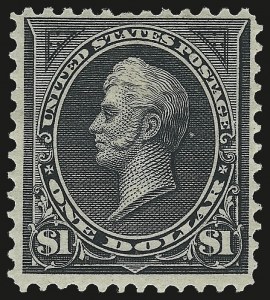 Sale 976, Lot 1790, 1895 Watermarked Bureau Issue (Scott 264-278), $1.00 Black, Ty. II (276A) Sale 976, Lot 1790, 1895 Watermarked Bureau Issue (Scott 264-278)