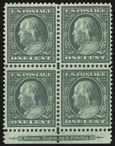 Sale 976, Lot 1937, 1909 Bluish Paper Issue (Scott 357-366)