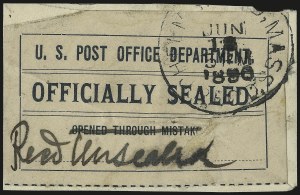 Sale 976, Lot 2650, The Martin Richardson Gold Medal Collection of U.S. Post Office Seals (Typeset Seals)