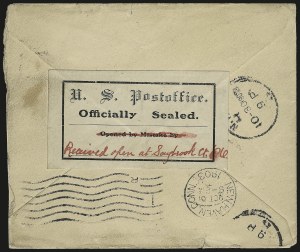 Sale 976, Lot 2683, The Martin Richardson Gold Medal Collection of U.S. Post Office Seals (Typeset Seals on Cover)