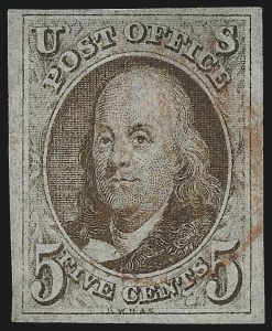 Sale 982, Lot 5009, 1847 Issue (Scott 1-2)