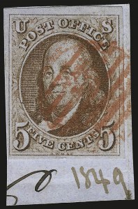 Sale 982, Lot 5010, 1847 Issue (Scott 1-2)