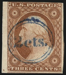 Sale 982, Lot 5055, 1c-3c 1851-56 Issue (Scott 5-11)