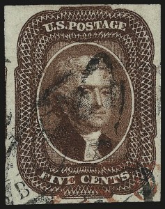 Sale 982, Lot 5076, 5c-12c 1851-56 Issue (Scott 12-17)