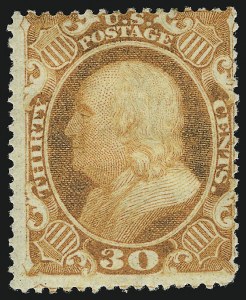 Sale 982, Lot 5159, 10c-90c 1857-60 Issue (Scott 31-39), 30c Orange (38) Sale 982, Lot 5159, 10c-90c 1857-60 Issue (Scott 31-39)