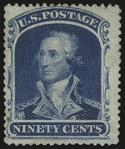 Sale 982, Lot 5163, 10c-90c 1857-60 Issue (Scott 31-39), 90c Blue (39) Sale 982, Lot 5163, 10c-90c 1857-60 Issue (Scott 31-39)