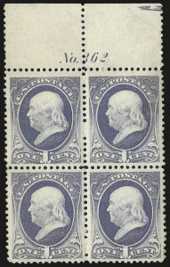 Sale 982, Lot 5501, 1881-87 American Bank Note Co. Issues (Scott 205-218)