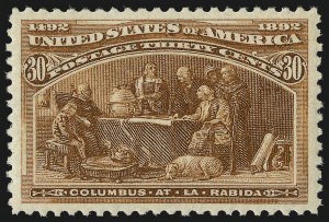 Sale 982, Lot 5566, 1893 Columbian Issue (10c thru $1.00, Scott 237-241)