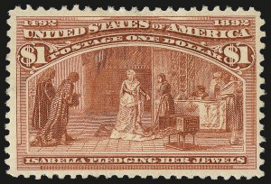 Sale 982, Lot 5578, 1893 Columbian Issue (10c thru $1.00, Scott 237-241)